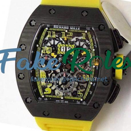 Replica Richard Mille RM011-FM Felipe Massa Chronograph Forged Carbon Yellow Dial Swiss 7750