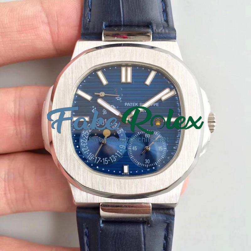 Replica Patek Philippe Nautilus Moonphase 5712G-001 N Stainless Steel Blue Dial Swiss 240 PS IRM C LU