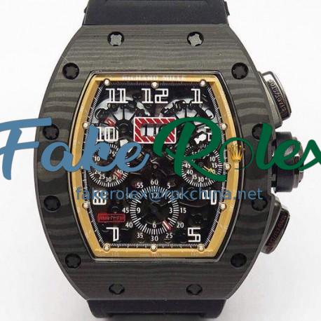 Replica Richard Mille RM011-FM Felipe Massa Chronograph Forged Carbon Yellow Dial Swiss 7750