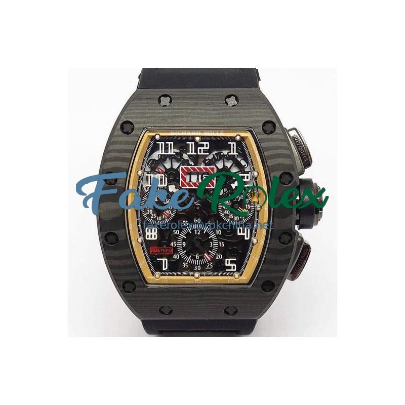 Replica Richard Mille RM011-FM Felipe Massa Chronograph Forged Carbon Yellow Dial Swiss 7750