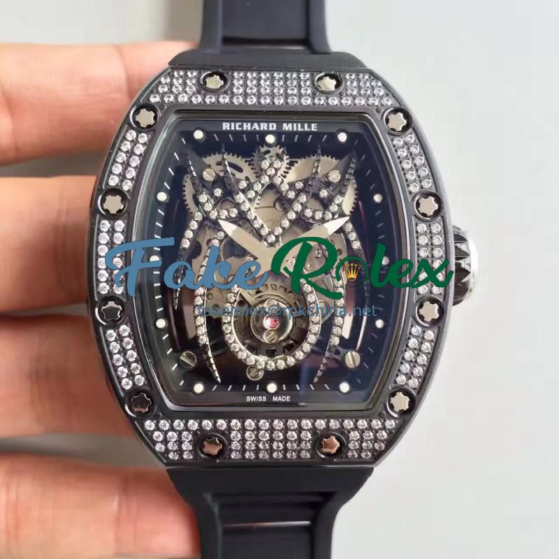 Replica Richard Mille 19-01 SF PVD & Diamond Diamond Spyder Dial M6T51