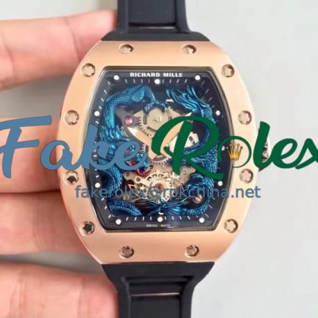 Replica Richard Mille RM57-01 Jackie Chan Rose Gold Blue Dial M9015