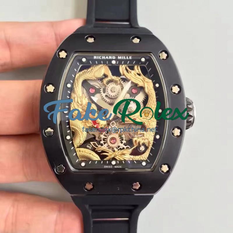 Replica Richard Mille RM57-01 Jackie Chan PVD Yellow Gold Dial Dial M9015