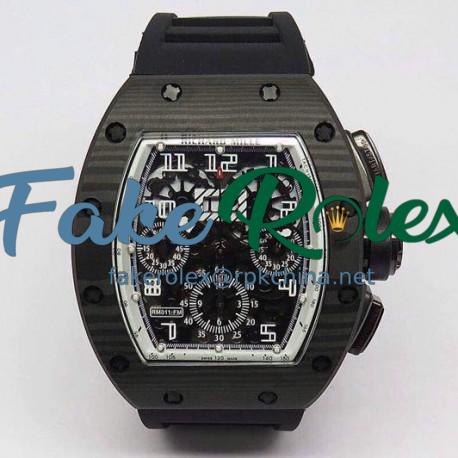 Replica Richard Mille RM011-FM Felipe Massa Chronograph Forged Carbon White Dial Swiss 7750