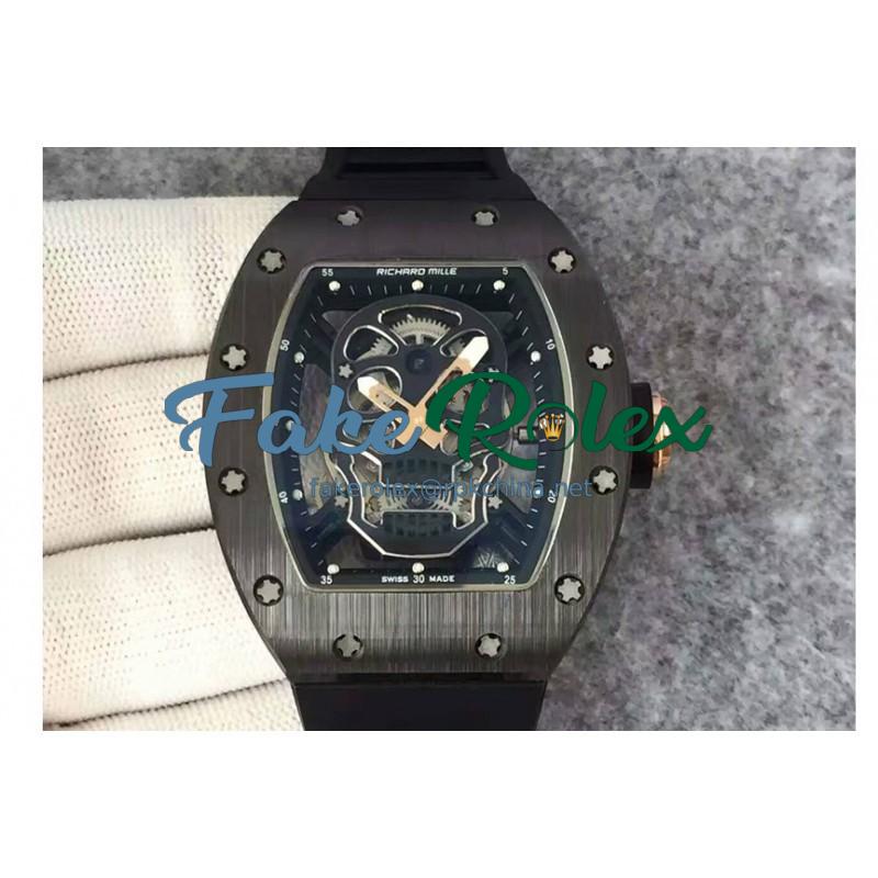 Replica Richard Mille RM052 KV Black Ceramic Black Skull Dial M6T51