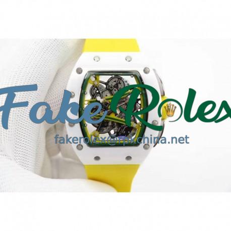 Replica Richard Mille RM59-01M White Ceramic Green Skeleton Dial M8215