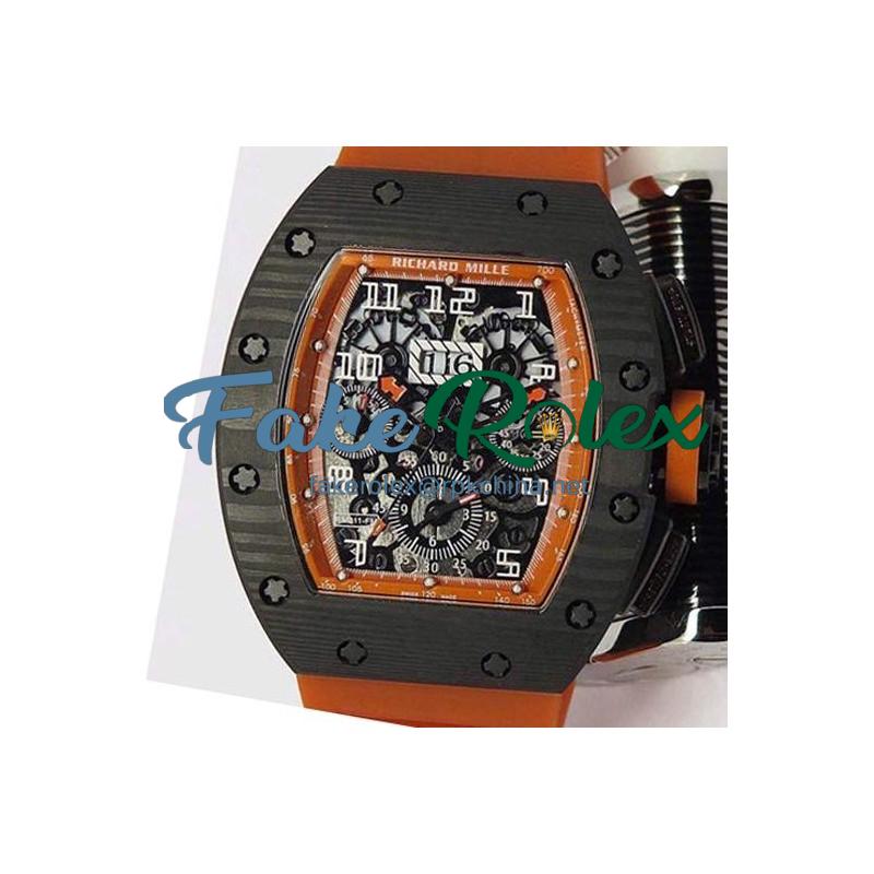 Replica Richard Mille RM011-FM Felipe Massa Chronograph Forged Carbon Orange Dial Swiss 7750