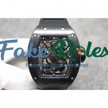 Replica Richard Mille RM55 Black Ceramic Black Skeleton Dial M8215