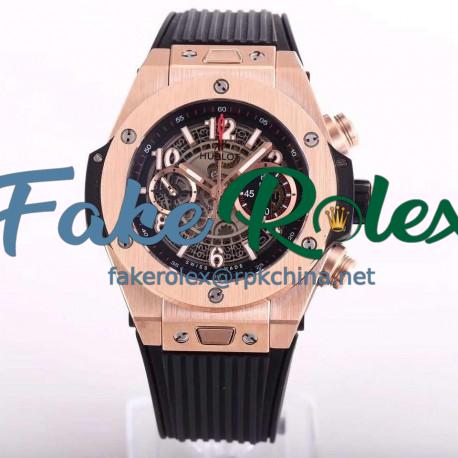 Replica Hublot Big Bang Unico King Gold 411.OX.1180.RX N Rose Gold Skeleton Dial Swiss HUB1242