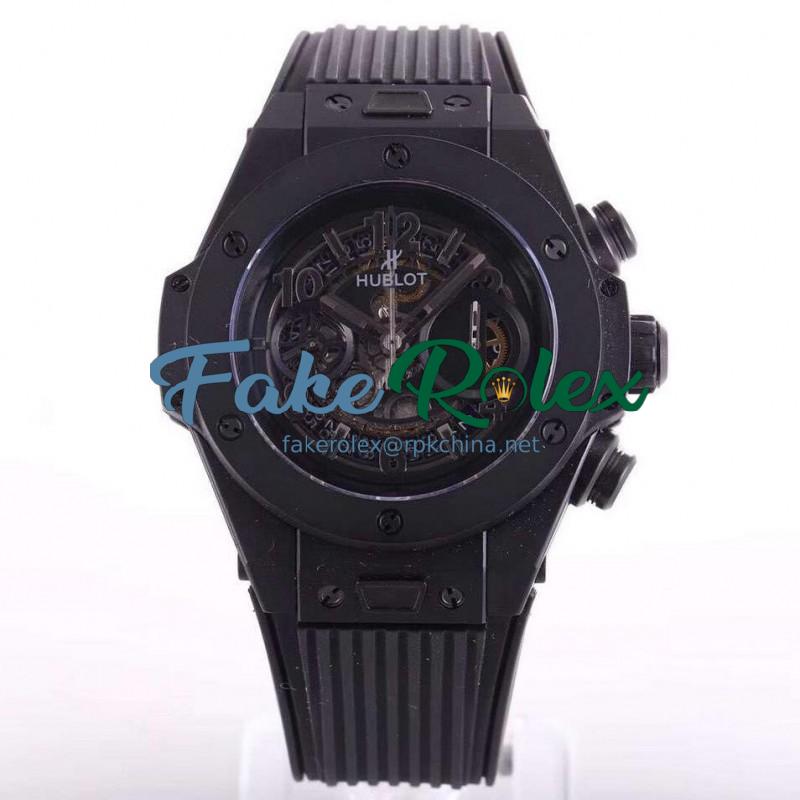 Replica Hublot Big Bang Unico All Black Sapphire 411.JB.4901.RT N Ceramic Skeleton Dial Swiss HUB1242