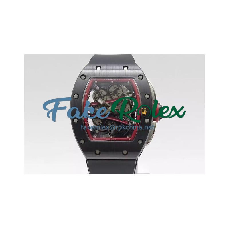 Replica Richard Mille RM59-01M Black Ceramic Red Skeleton Dial M8215