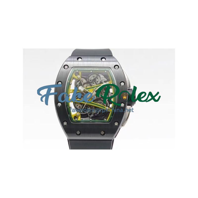 Replica Richard Mille RM59-01M Black Ceramic Green Skeleton Dial M8215