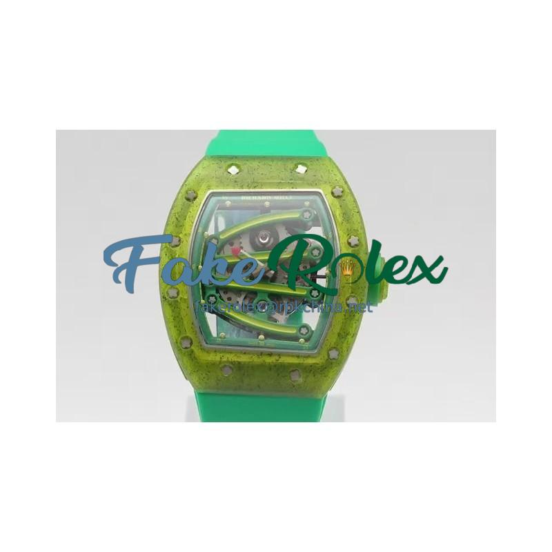 Replica Richard Mille RM 59-01 Tourbillon Yohan Blake Translucent Green Composite Skeleton Green Dial M9015