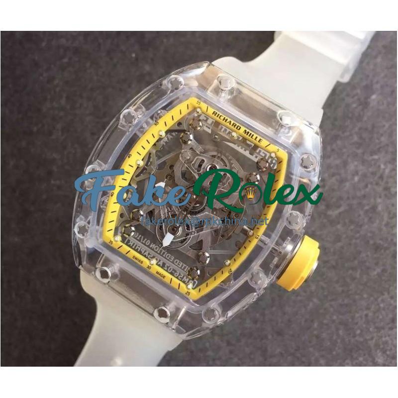 Replica Richard Mille RM056-02 Shappire Yellow & Skeleton Dial M9015