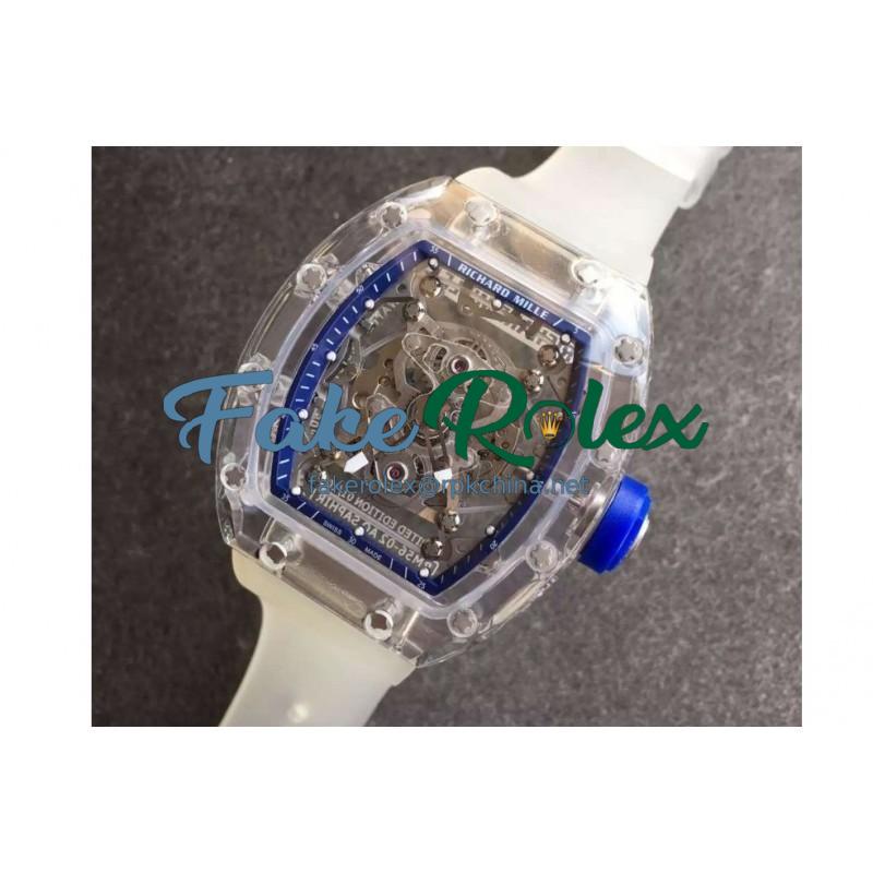 Replica Richard Mille RM056-02 Shappire Blue & Skeleton Dial M9015