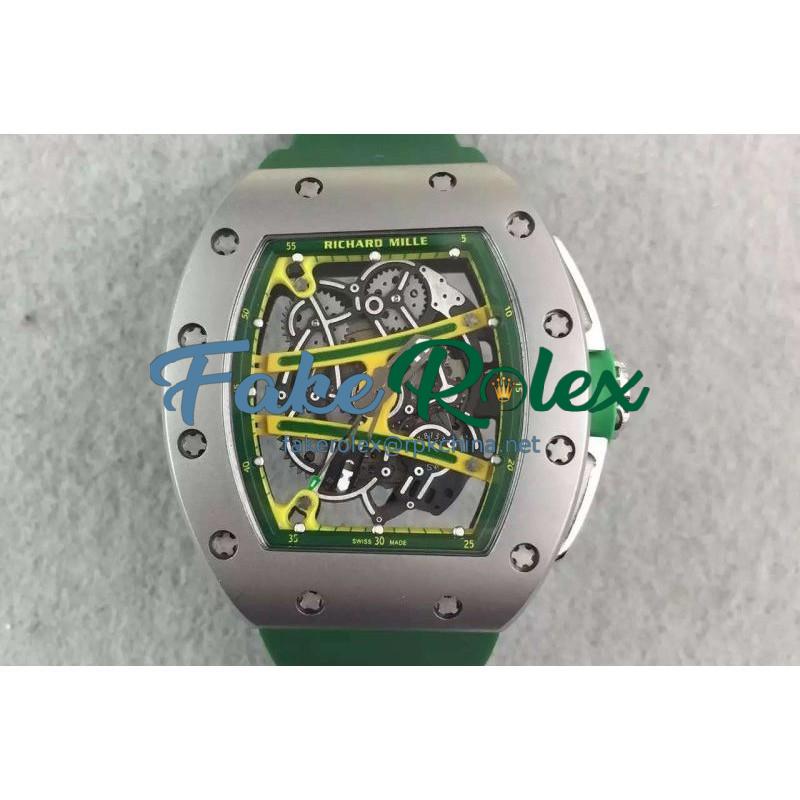 Replica Richard Mille RM61 Titanium Green Skeleton Dial M9015