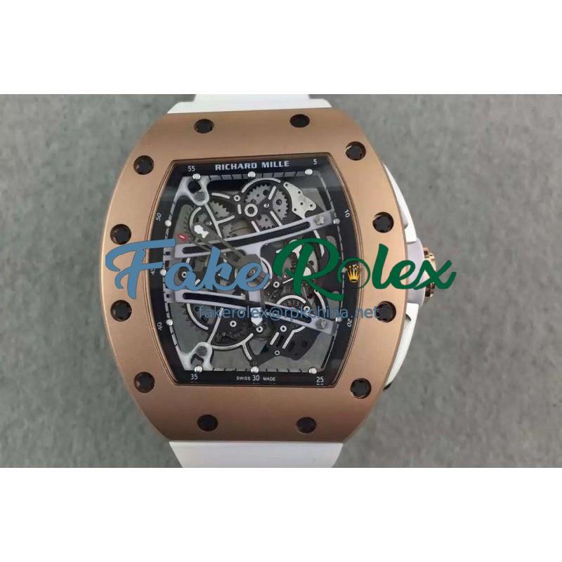 Replica Richard Mille RM61 Rose Gold Skeleton Dial M9015