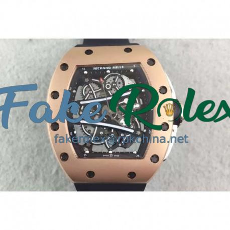 Replica Richard Mille RM61 Rose Gold Skeleton Dial M9015