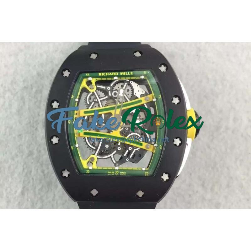 Replica Richard Mille RM61 PVD Green Skeleton Dial M9015