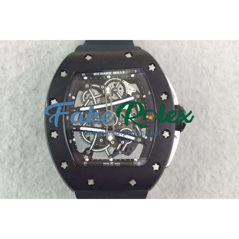 Replica Richard Mille RM61 PVD Black Skeleton Dial M9015