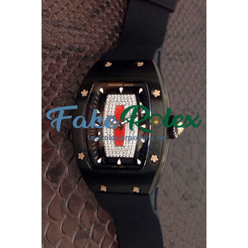 Replica Richard Mille RM007 Rose Gold & PVD Diamonds Dial M6T51