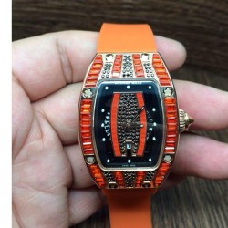 Replica Richard Mille RM007 Lady Rose Gold Orange Diamonds Dial M6T51