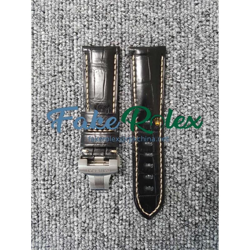 Replica Panerai Black Leather Strap 24MM