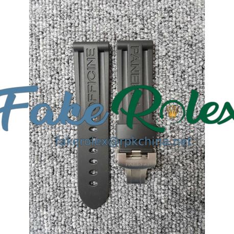 Replica Panerai Black Rubber Strap 24MM