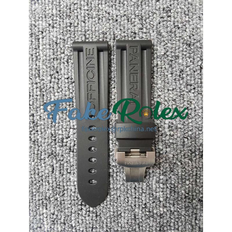 Replica Panerai Black Rubber Strap 24MM