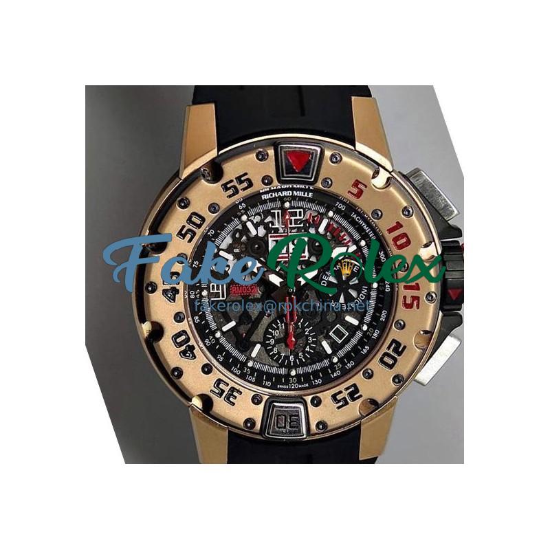 Replica Richard Mille RM032 Rose Gold Black Dial Swiss 7750