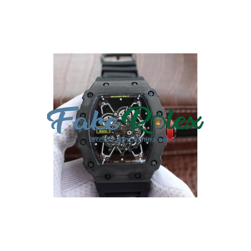 Replica Richard Mille RM035-01 Rafa Forged Carbon Black Dial M9015