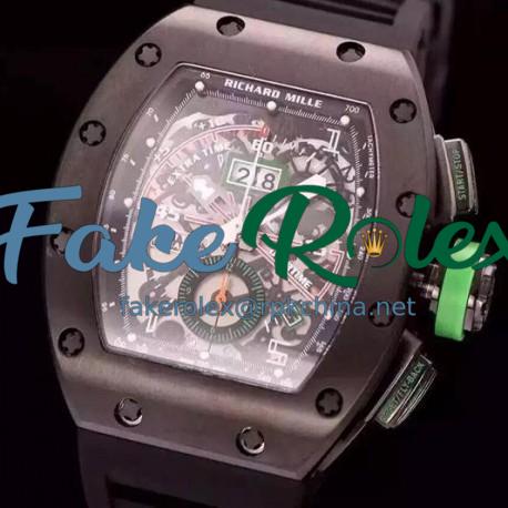 Replica Richard Mille RM011-01 R Mancini Chronograph Forged Carbon Black Dial Swiss 7750