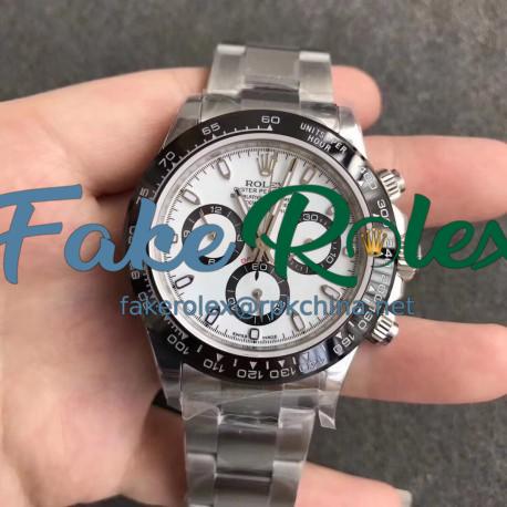 Replica Rolex Daytona Cosmograph 116500LN N Stainless Steel White Dial Swiss 7750 Run 6@SEC