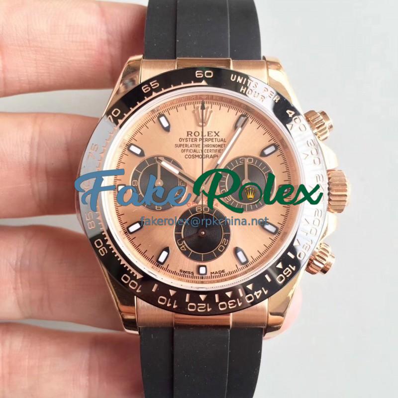 Replica Rolex Daytona Cosmograph 116515LN AR Rose Gold Rose Gold Dial Swiss 4130 Run 6@SEC