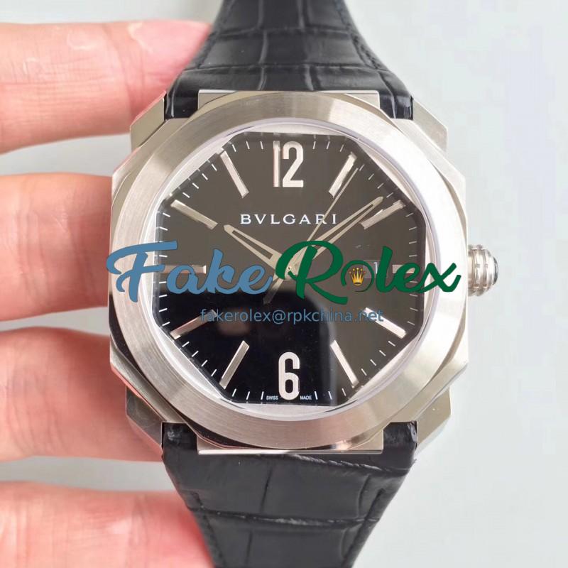 Replica Bvlgari Octo Solotempo 101964 JL Stainless Steel Black Dial Swiss BVL193