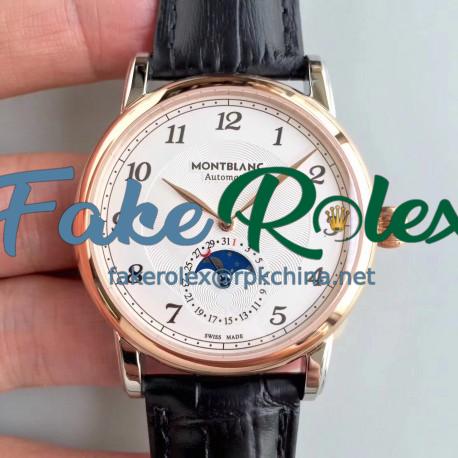 Replica Montblanc Star Legacy Moonphase 42MM U0116508 N Stainless Steel & Rose Gold White Dial Swiss MB 24.19