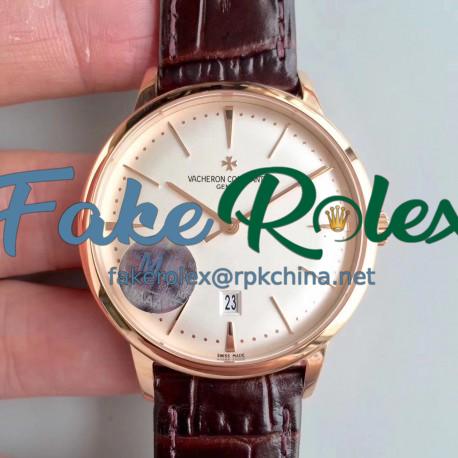 Replica Vacheron Constantin Patrimony 85180/000R-9248 MK Rose Gold White Dial Swiss 2450 Q6