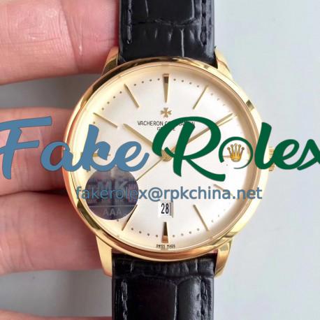 Replica Vacheron Constantin Patrimony 85180/000J-9231 MK Yellow Gold White Dial Swiss 2450 Q6