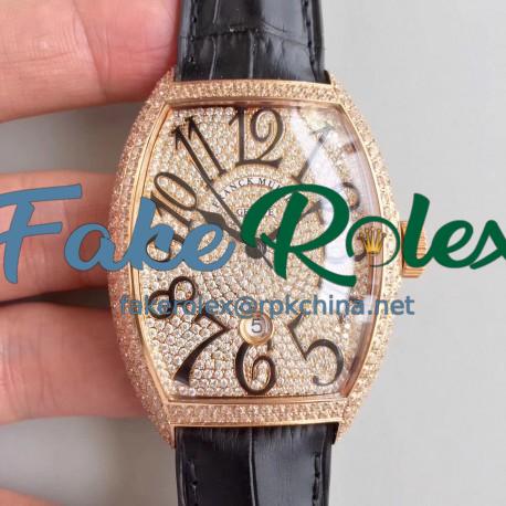 Replica Franck Muller 8880 SC DT FM Rose Gold & Diamonds Diamond Dial M8215