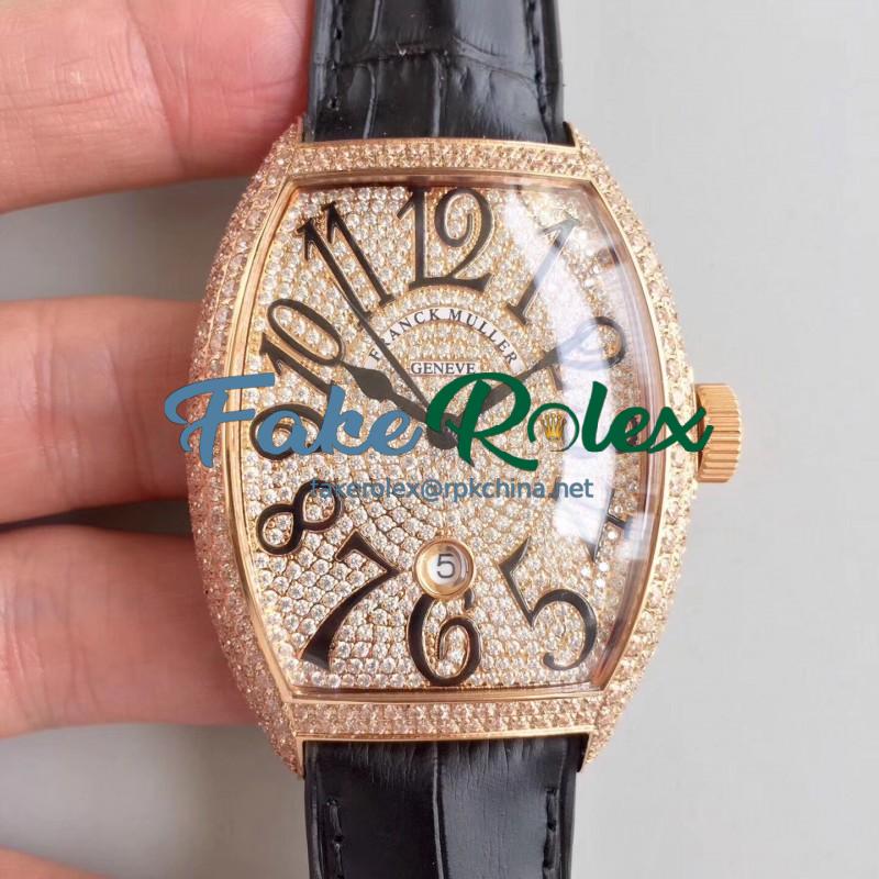 Replica Franck Muller 8880 SC DT FM Rose Gold & Diamonds Diamond Dial M8215