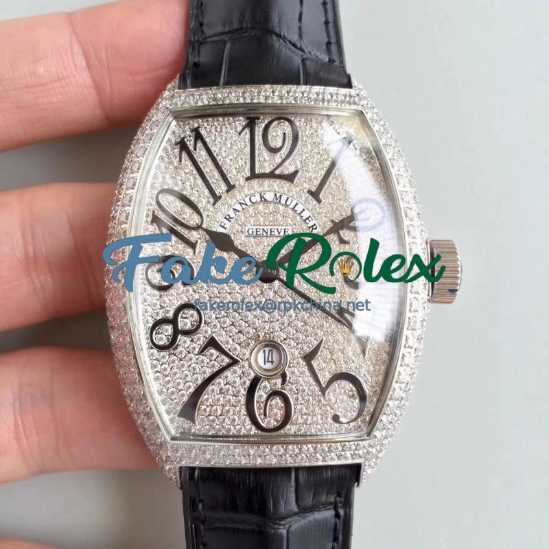 Replica Franck Muller 7880 SC DT FM Stainless Steel & Diamonds Diamond Dial M8215