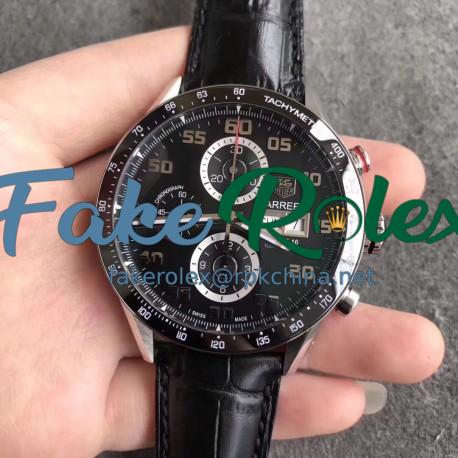 Replica Tag Heuer Carrera Calibre 1887 Day-Date 43MM HBB V6 Stainless Steel Black Dial Swiss Calibre 1887