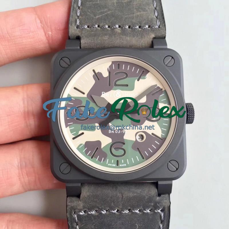 Replica Bell & Ross BR 03-92 Black Camo BR PVD Grey Safari Dial M9015