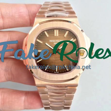 Replica Patek Philippe Nautilus 5711/1R-001 PF Rose Gold Chocolate Dial Swiss 324SC