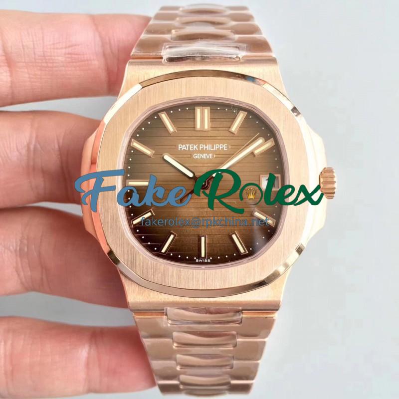 Replica Patek Philippe Nautilus 5711/1R-001 PF Rose Gold Chocolate Dial Swiss 324SC