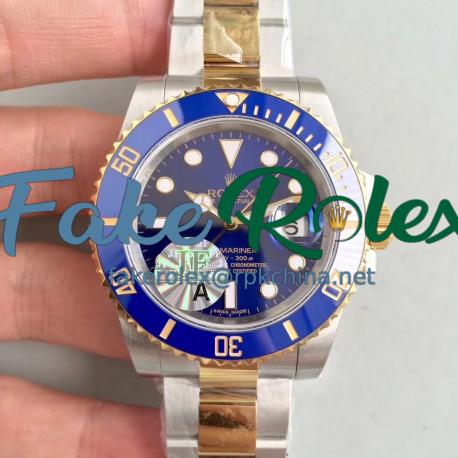 Replica Rolex Submariner Date 116613LB JF Yellow Gold & Stainless Steel Blue Dial Swiss 3135