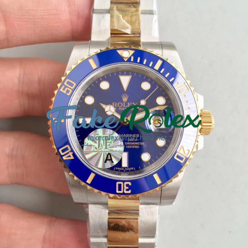 Replica Rolex Submariner Date 116613LB JF Yellow Gold & Stainless Steel Blue Dial Swiss 3135