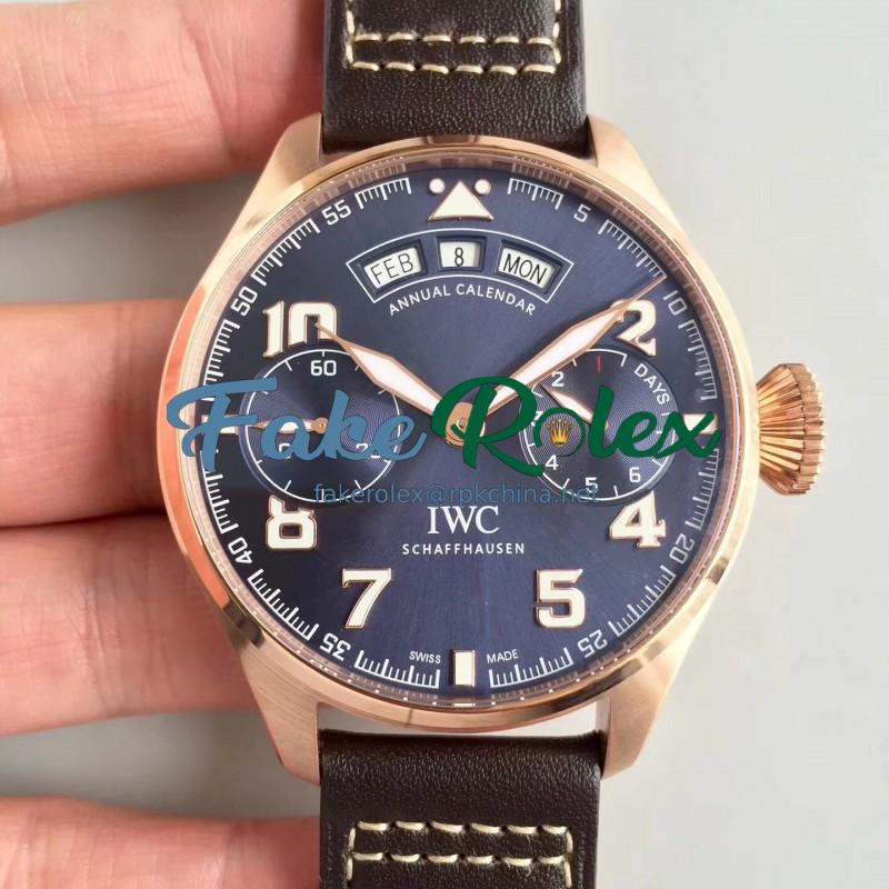 Replica IWC Big Pilot Annual Calendar Edition 150 Years IW502708 N Rose Gold Blue Dial Swiss 52850