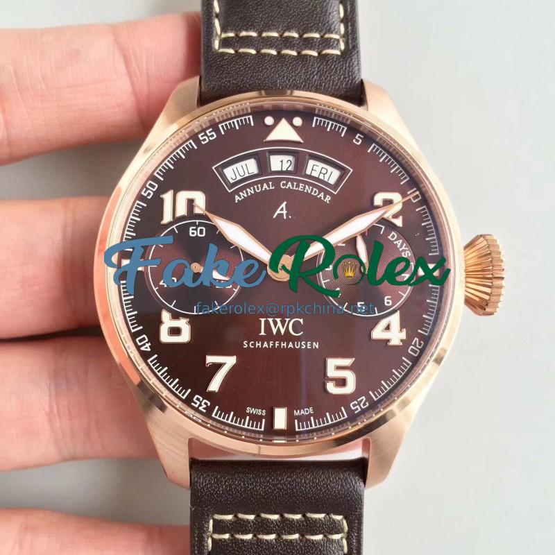 Replica IWC Big Pilot Annual Calendar Edition 150 Years IW502708 N Rose Gold Chocolate Dial Swiss 52850