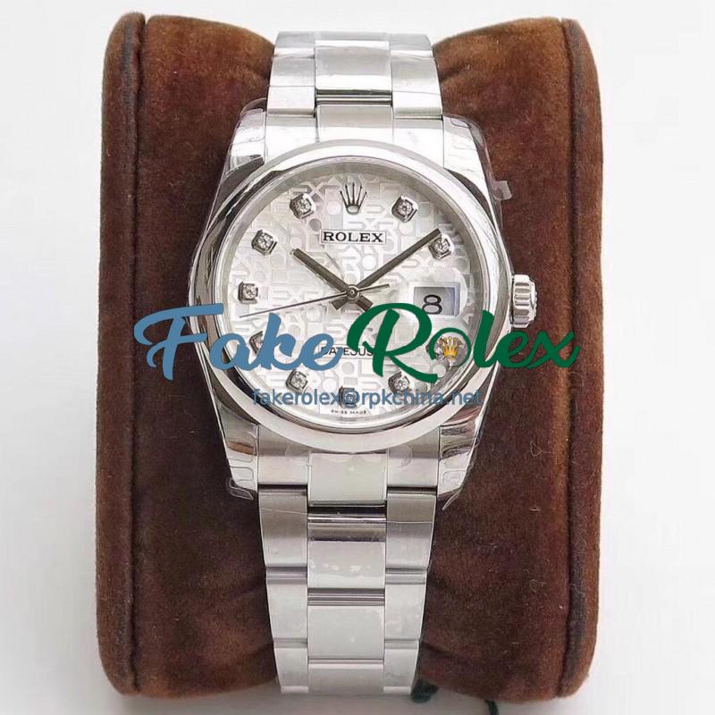 Replica Rolex Datejust 36MM 116234 DJ Stainless Steel 904L Silver Anniversary Jubilee Dial Swiss 3135